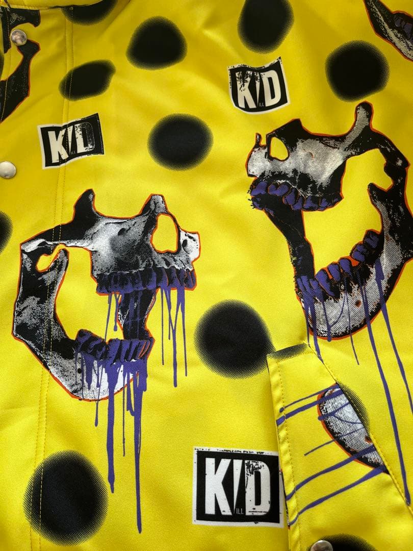 KIDILL SKULL PRINT MODS COAT YELLOW