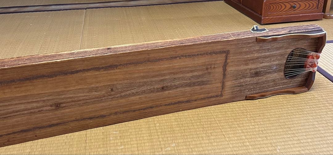 送料無料 木製筝 13本弦 和柄カバー付き