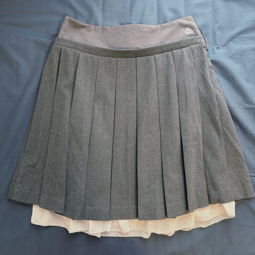 【正規品】coyseio プリーツスカート ダークグレー 1size セール】セミフレアプリーツスカート／semi flare pleats skirt ロング