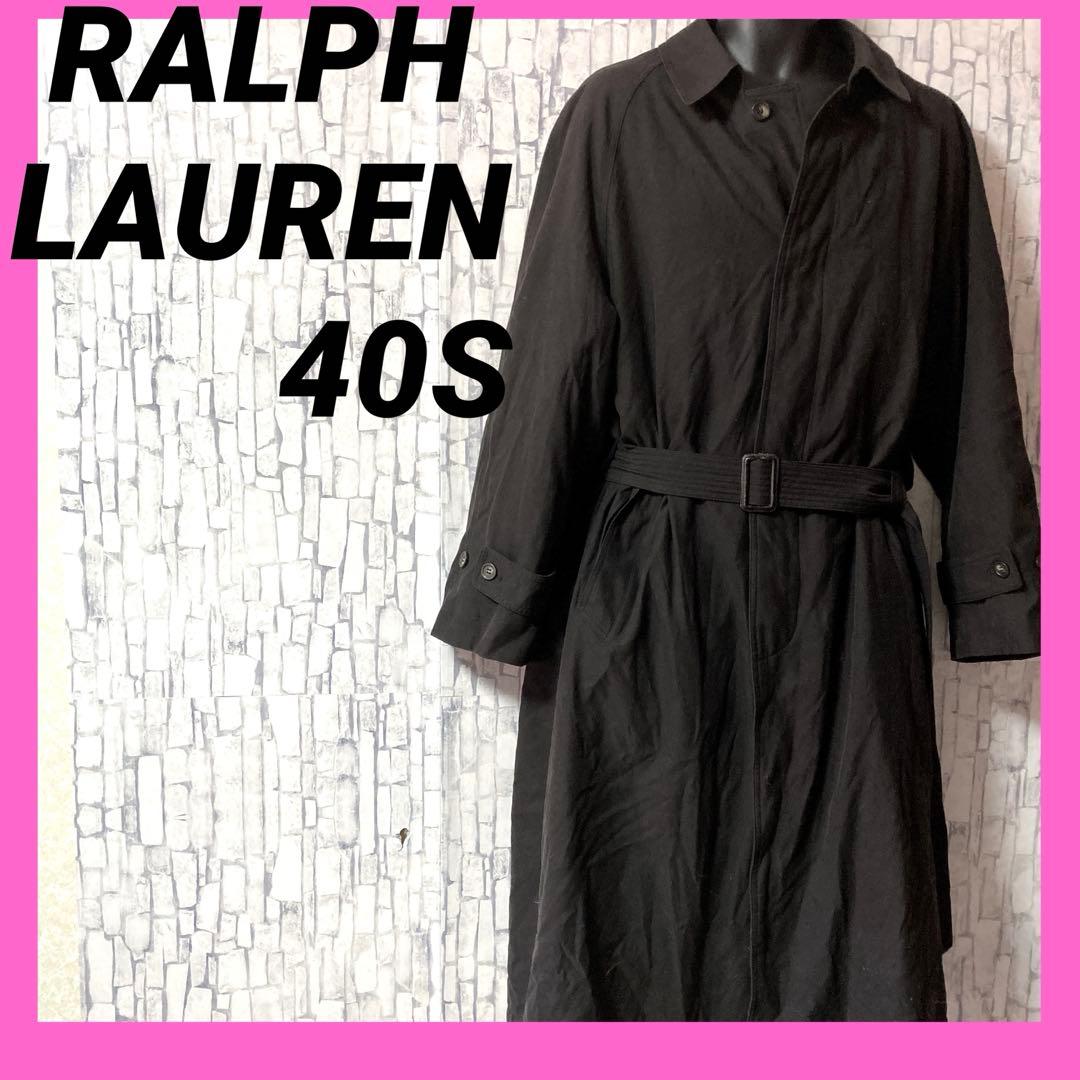 ラルフローレン　ブラック　ロングコート メンズ　40S LAUREN RALPH LAUREN (ローレン ラルフローレン) カシミヤ混 シングル