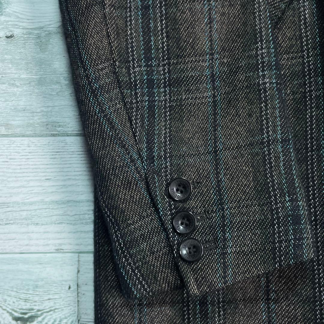 イロコイ Iroquois ラムウールタータンチェックチェスターコート グレー系