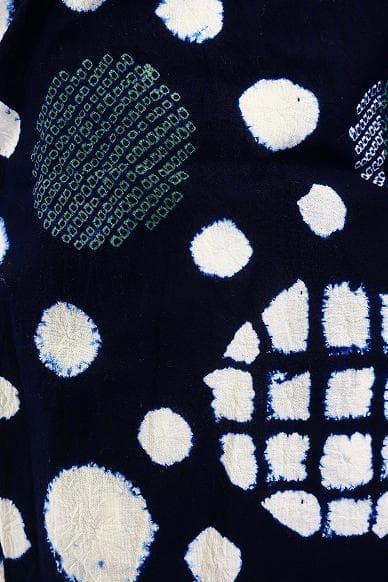 ☆専用☆浴衣 有松絞り バチ衿 濃紺色 丸文 身丈151cm 裄丈64cm