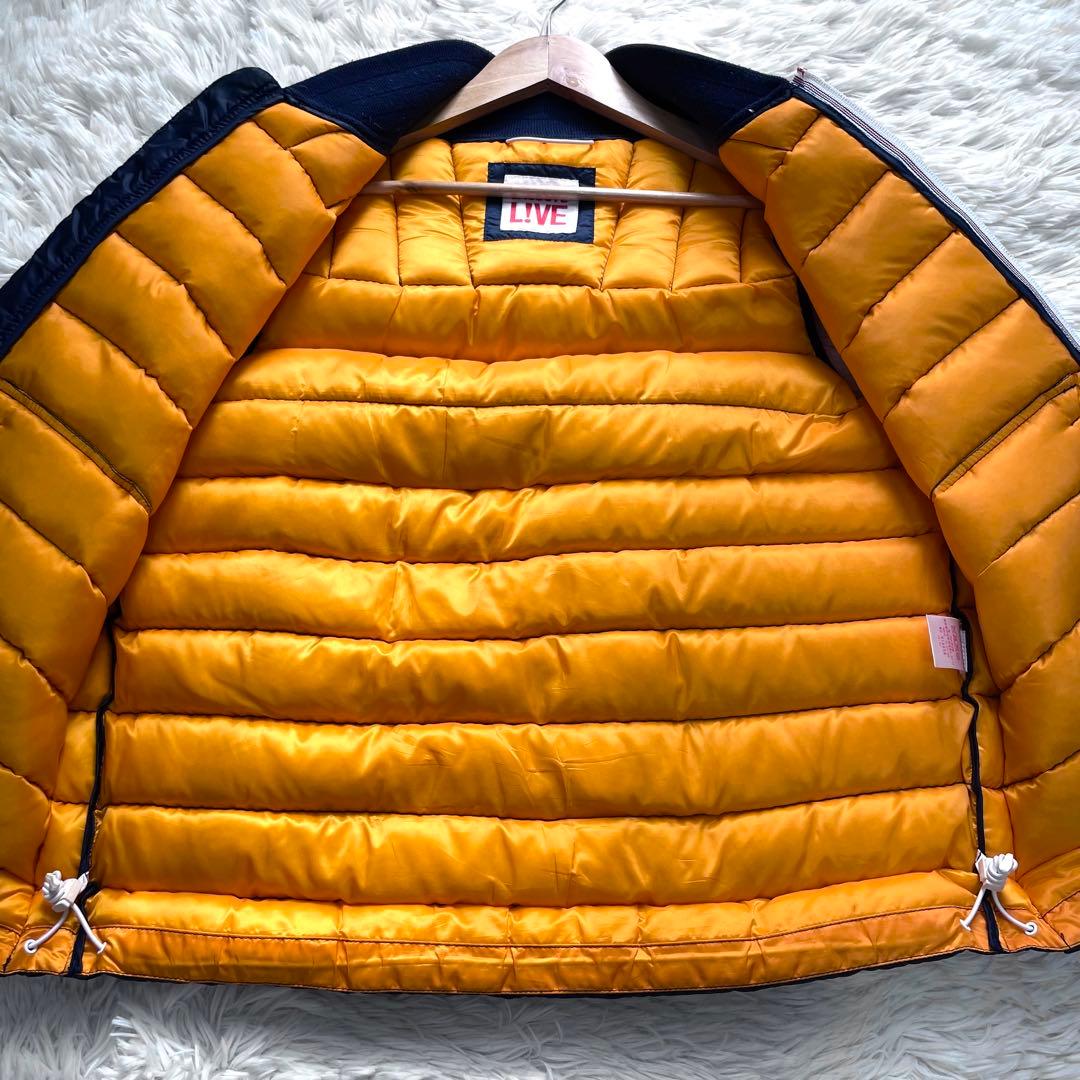 未使用級✨ラコステライブ ダウンベスト 胸元ロゴ Wジップ 紺 L