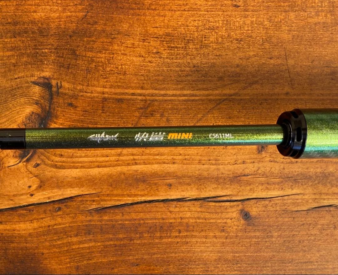 超コンパクト トラウトロッド 5ft6inchベイトロッド グリーン 渓流釣り