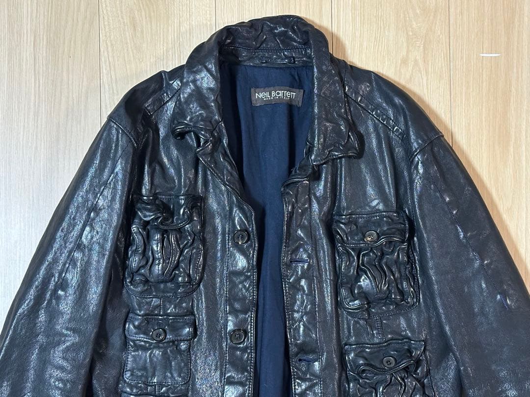 NEIL BARRETT バッファロー ブラックレザージャケット XS - メルカリ
