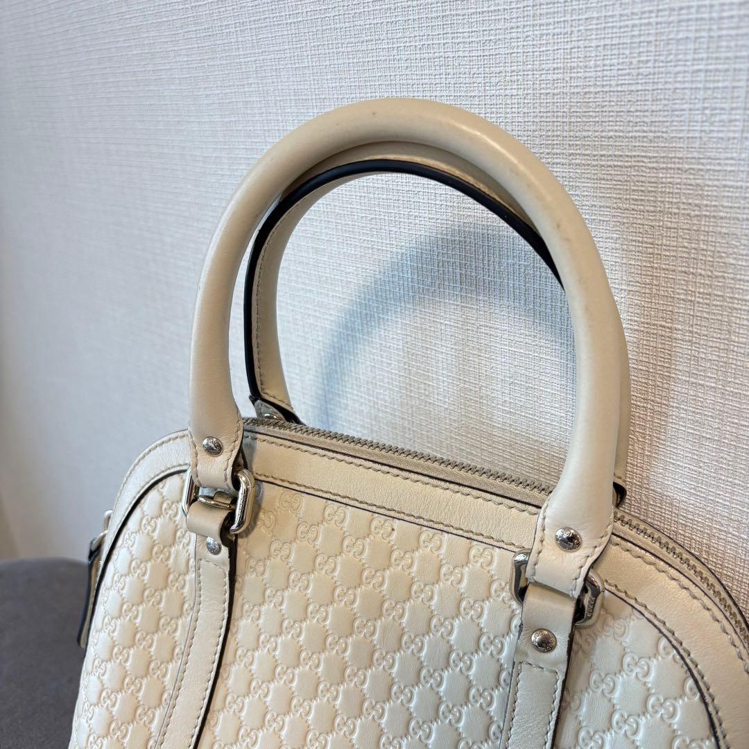 GUCCI グッチ マイクロシマ 2wayバッグ アイボリー - メルカリ