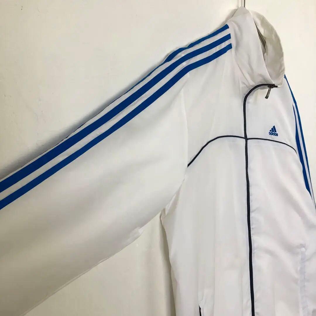 2070 アディダス ジャージ トラックジャケット 刺繍 ロゴ 袖ライン 白