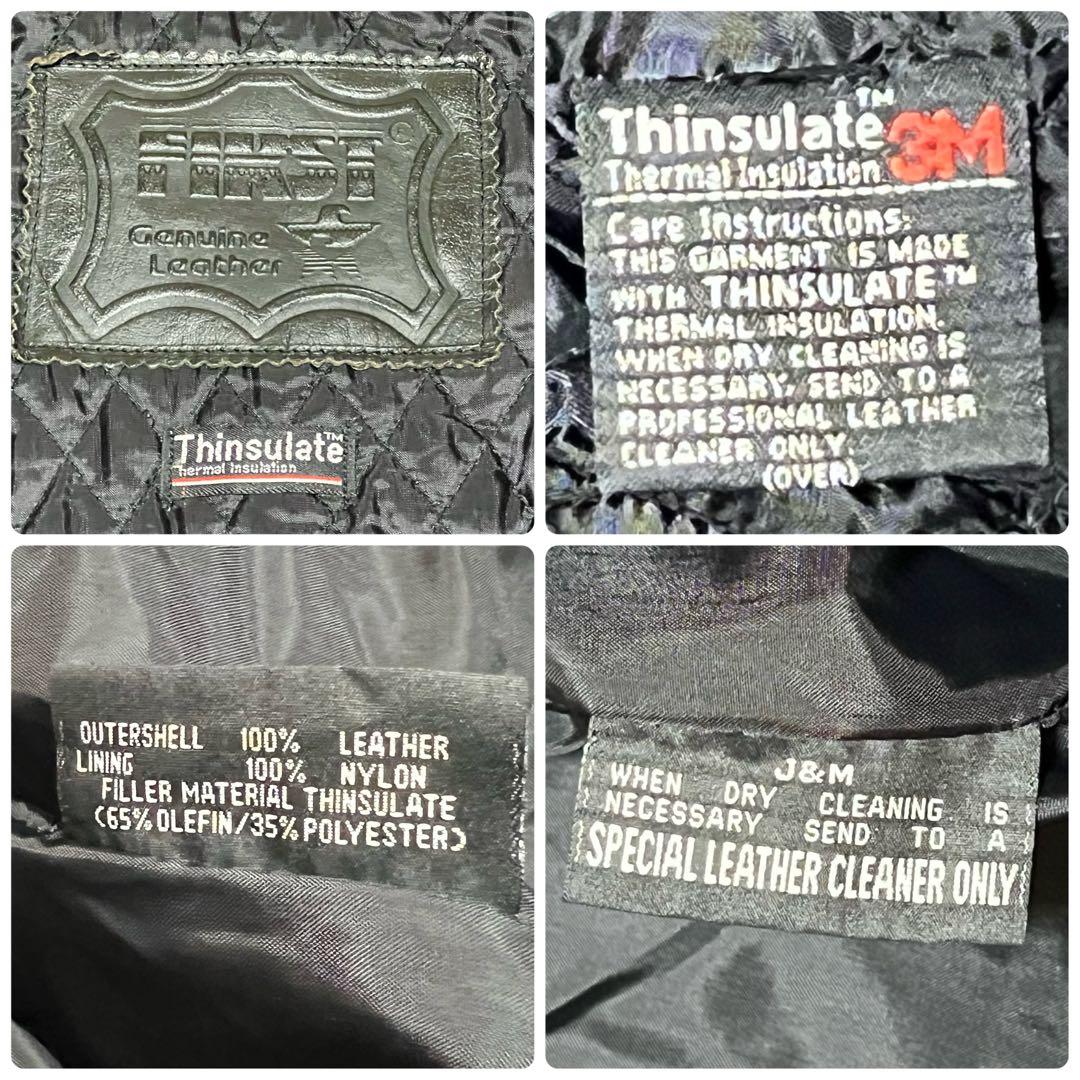 80s ヴィンテージ FIRST 本革 シングルライダース キルティング