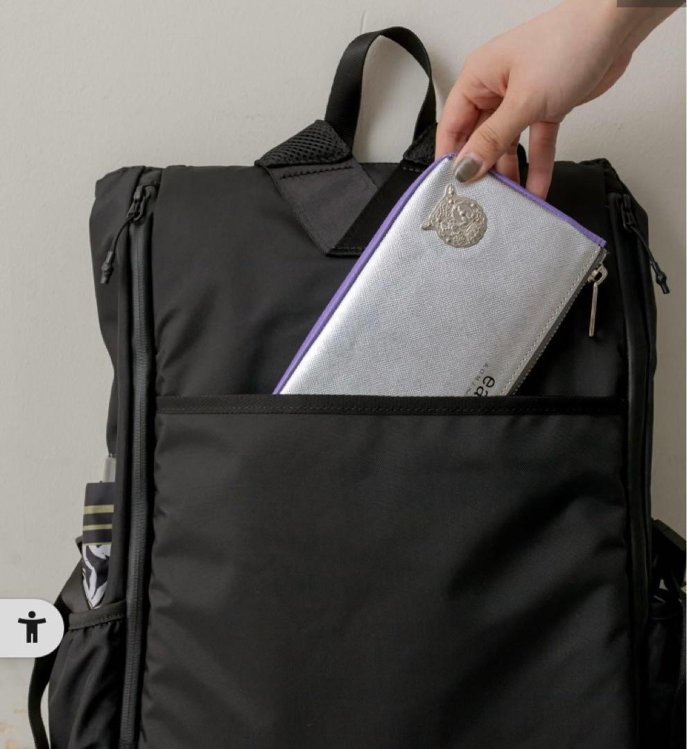 美品】イアパピヨネear 撥水・レザーコンビライト リュック 黒