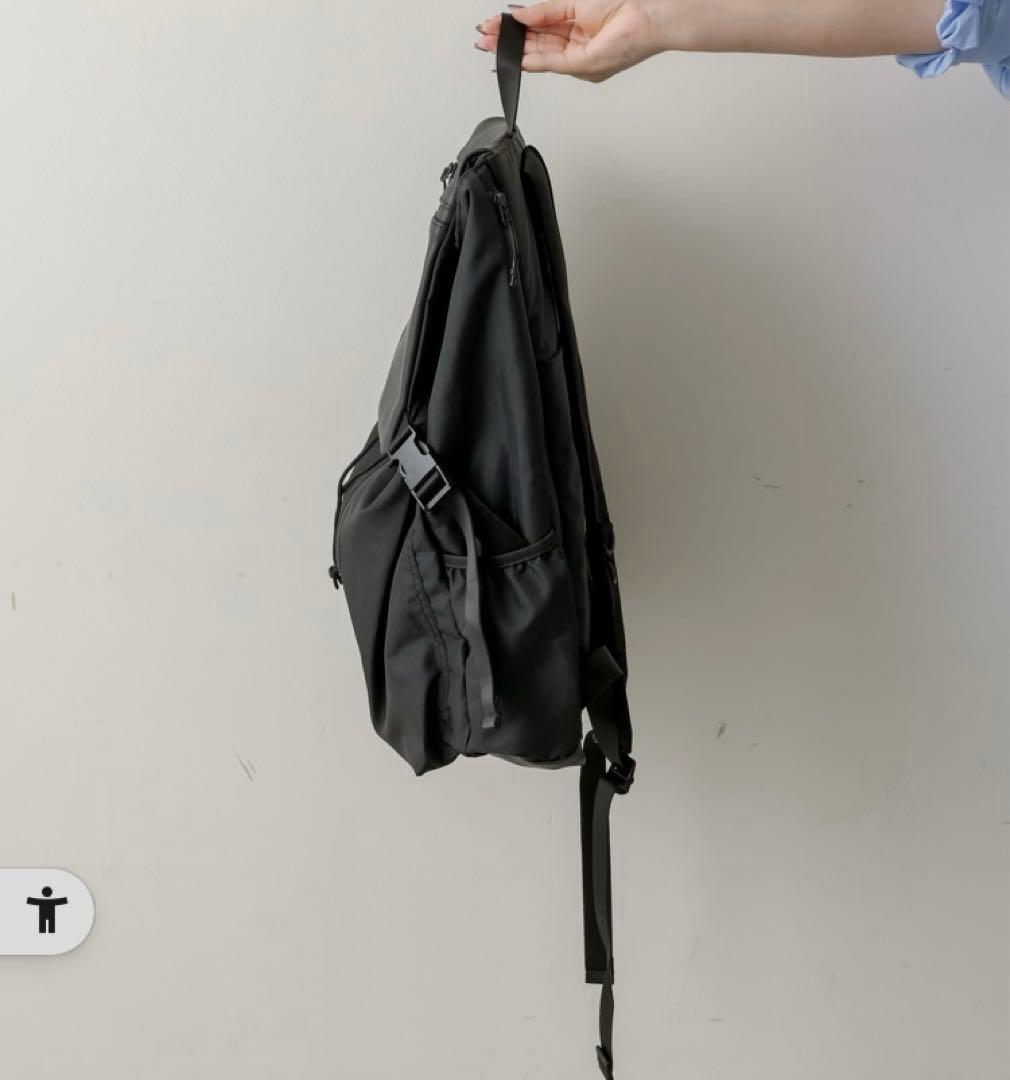 美品】イアパピヨネear 撥水・レザーコンビライト リュック 黒