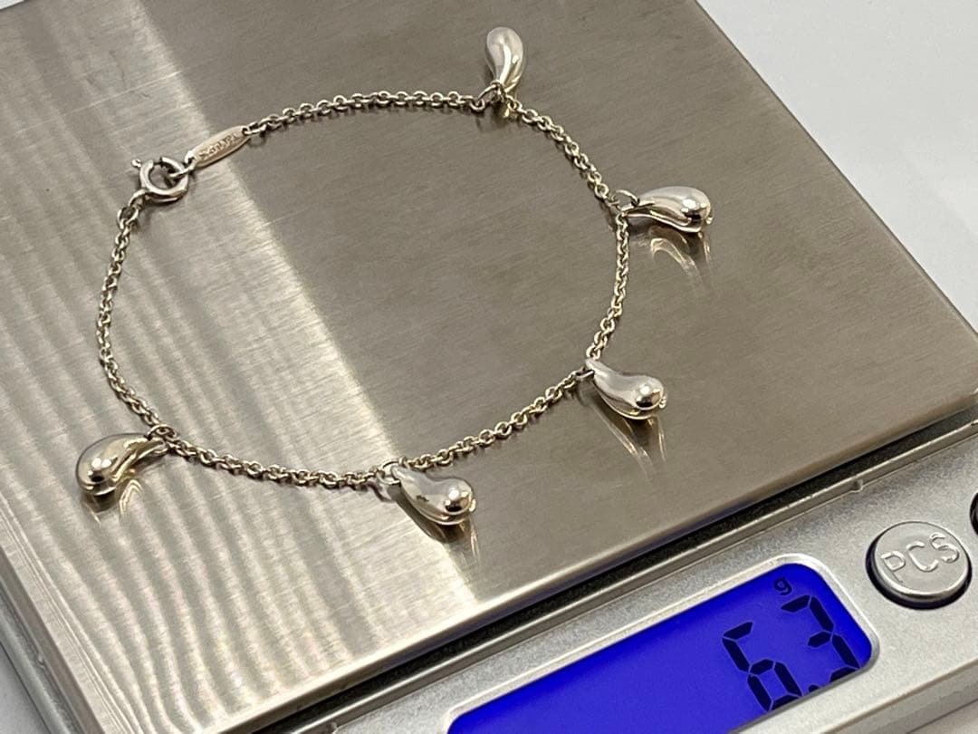 c795 美品 希少 ティファニー ティアドロップ 5連 ブレスレット 925