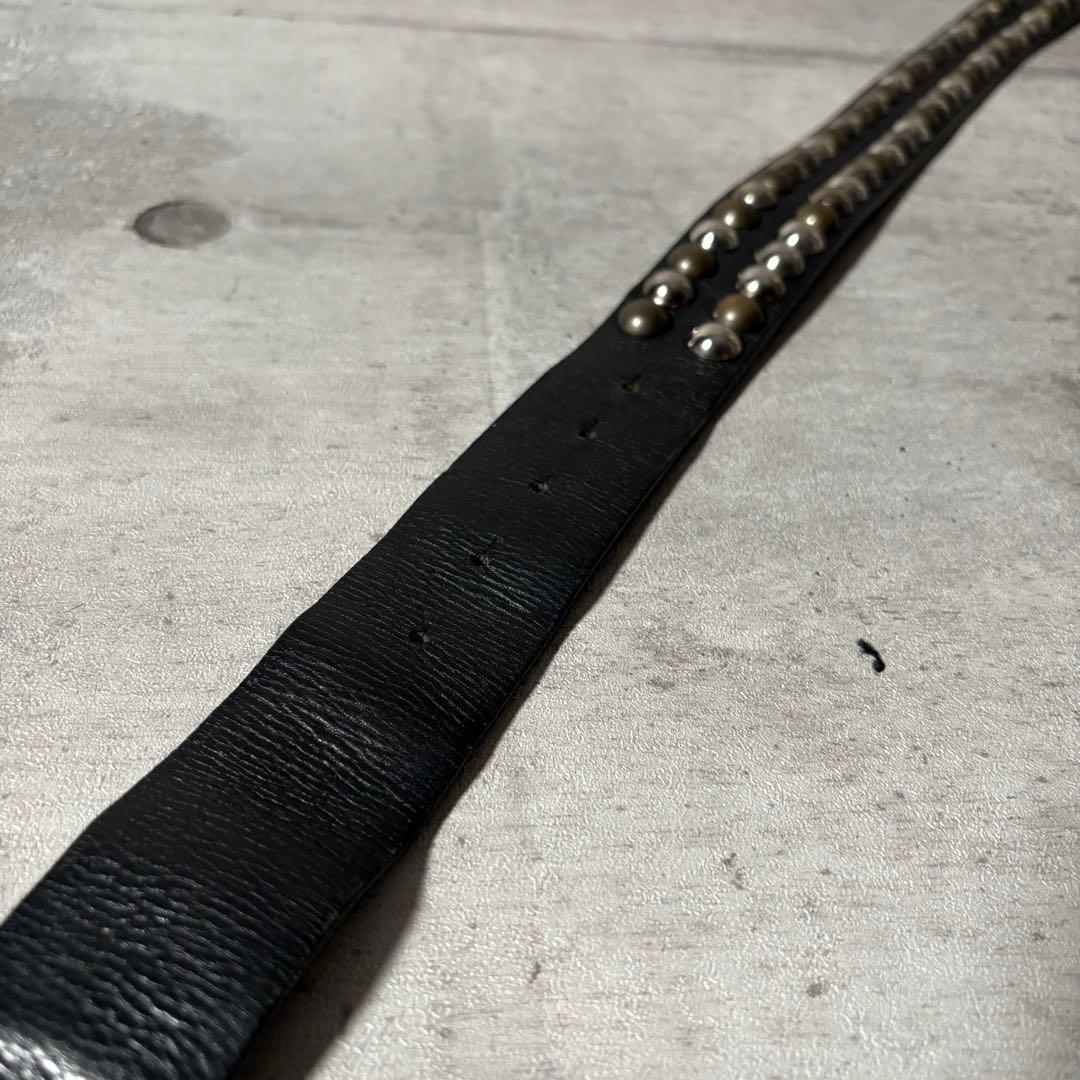 y2k VIVIENNE TAM レザー ベルト 双龍 ドラゴン スタッズ 黒 - メルカリ