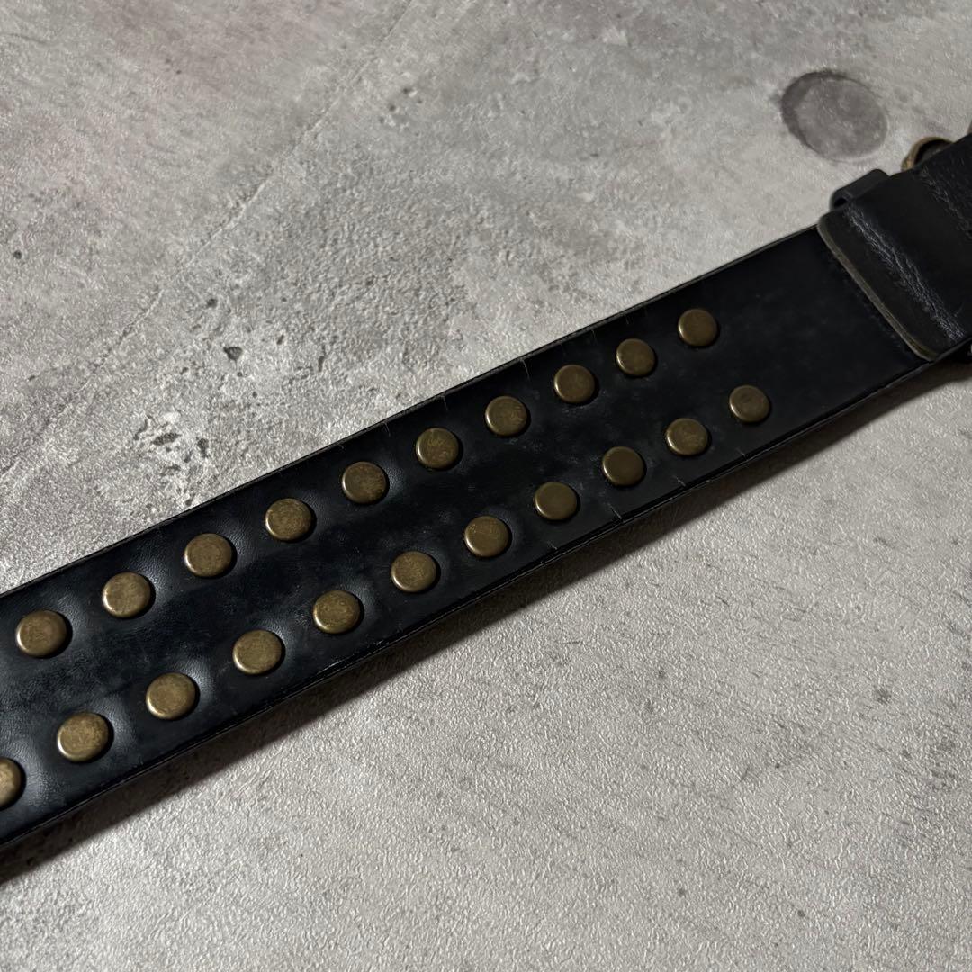 y2k VIVIENNE TAM レザー ベルト 双龍 ドラゴン スタッズ 黒 - メルカリ