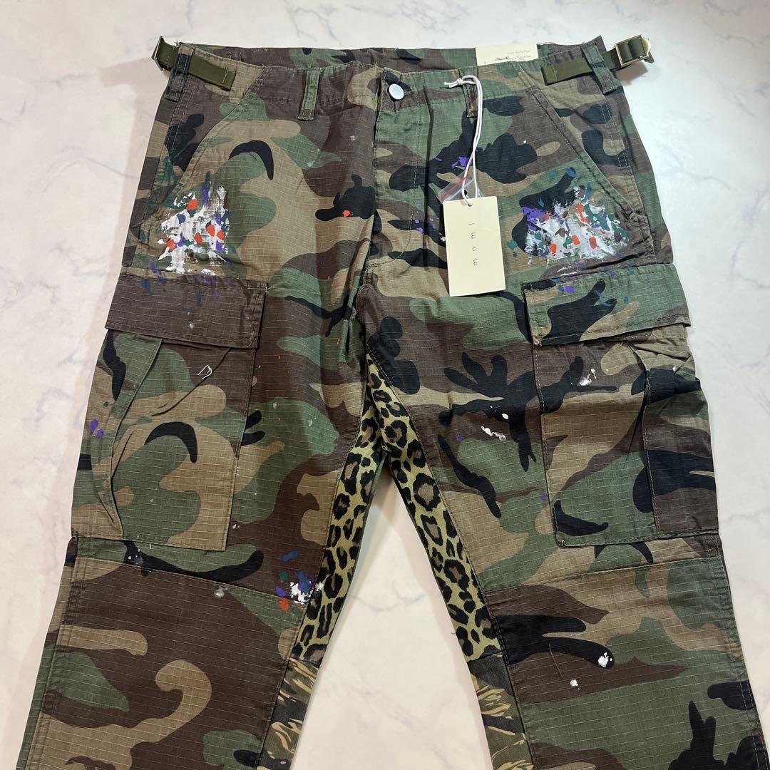 新品 mnml カーゴフレアパンツ 迷彩フレア ブーツカット ハンターカモ