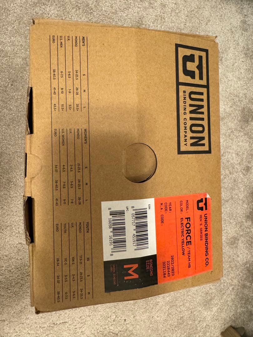 美品✨UNION ユニオン FORCE フォース イエロー 22/23モデル M