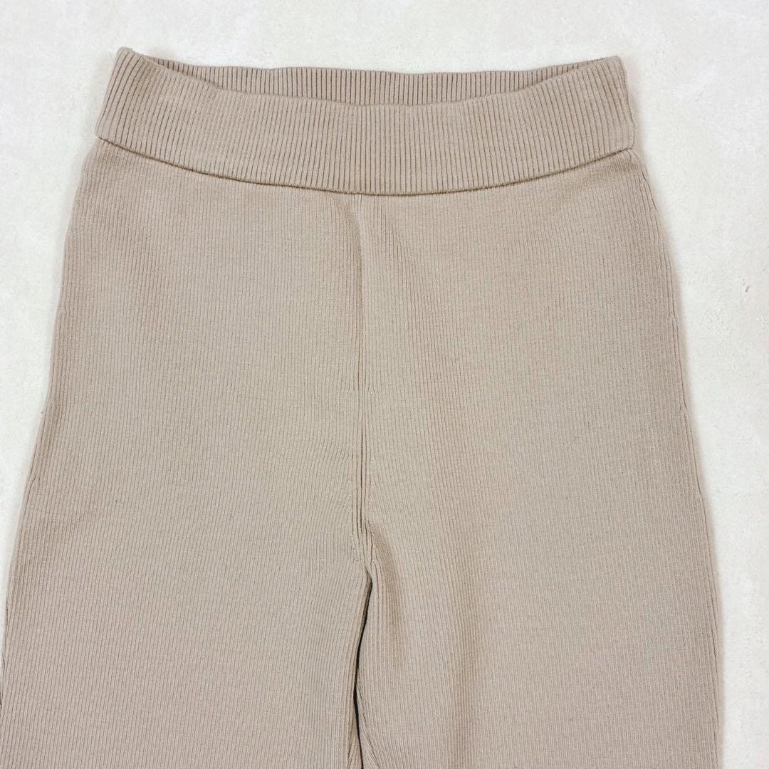 美品】MUSE de Deuxieme Classeリブ編み パンツ ベージュ