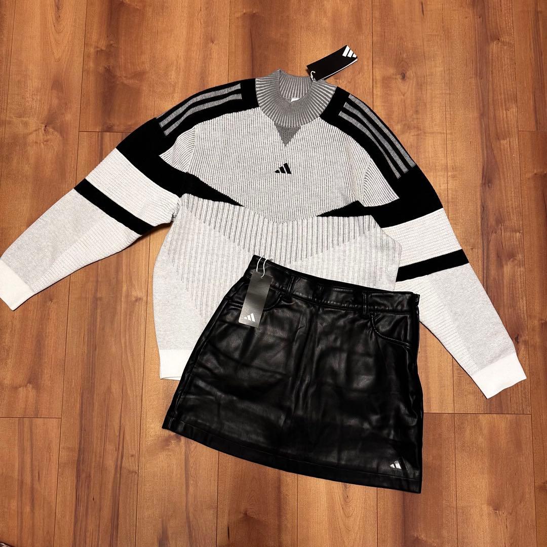 モックネック　ビックシルエット　長袖　ニット　レザースカート　セットアップ　秋冬 bfb3f8ca76a2fc3039c71a9d1cc2b6