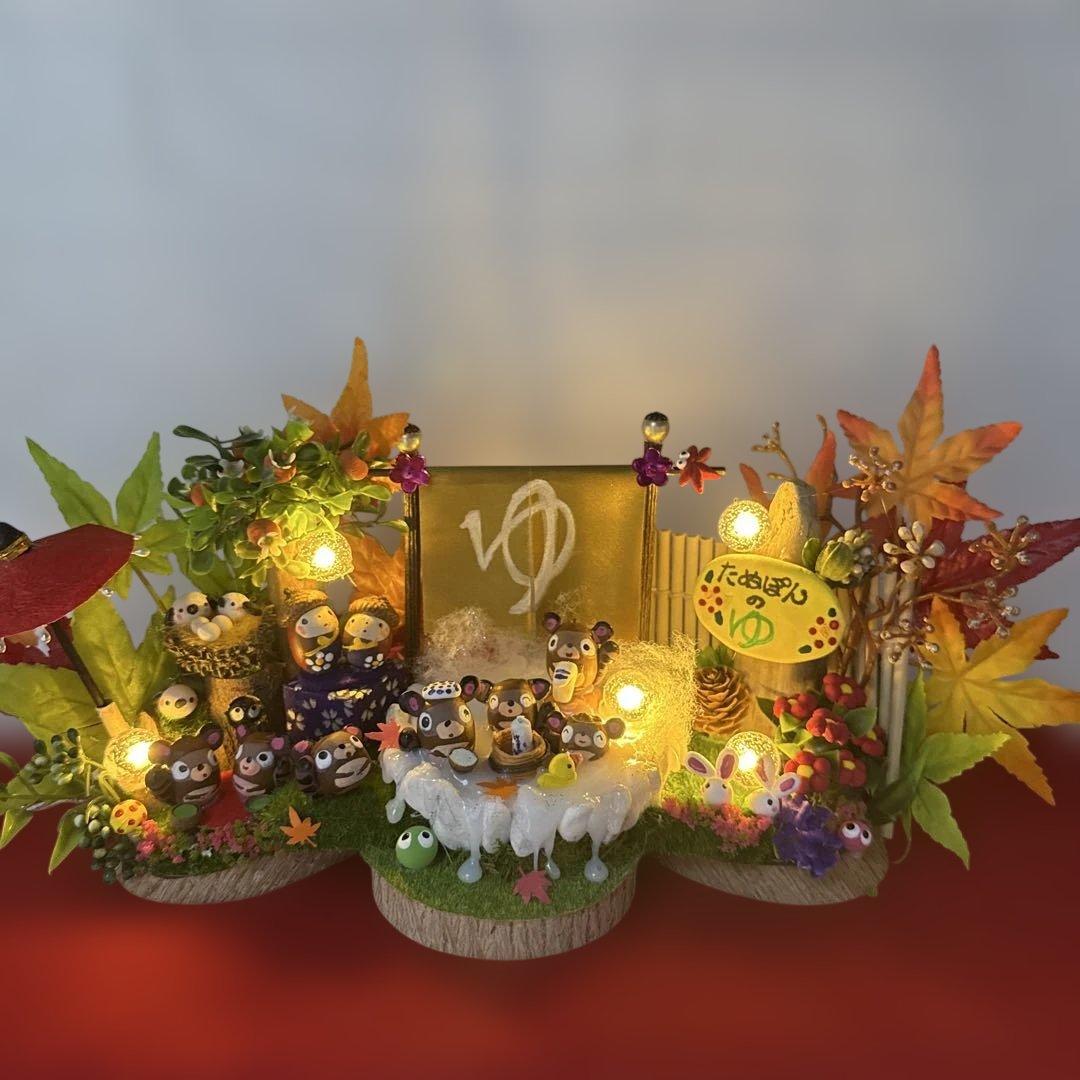 どんぐりアート♡秋深し 温泉入ってほっと一息オブジェ♡