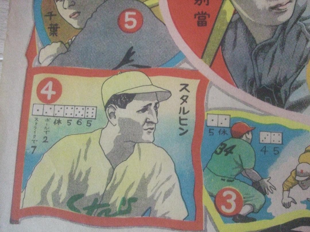昭和レトロ☆野球選手双六☆別當・西澤・藤村・千葉・スタルヒン・他