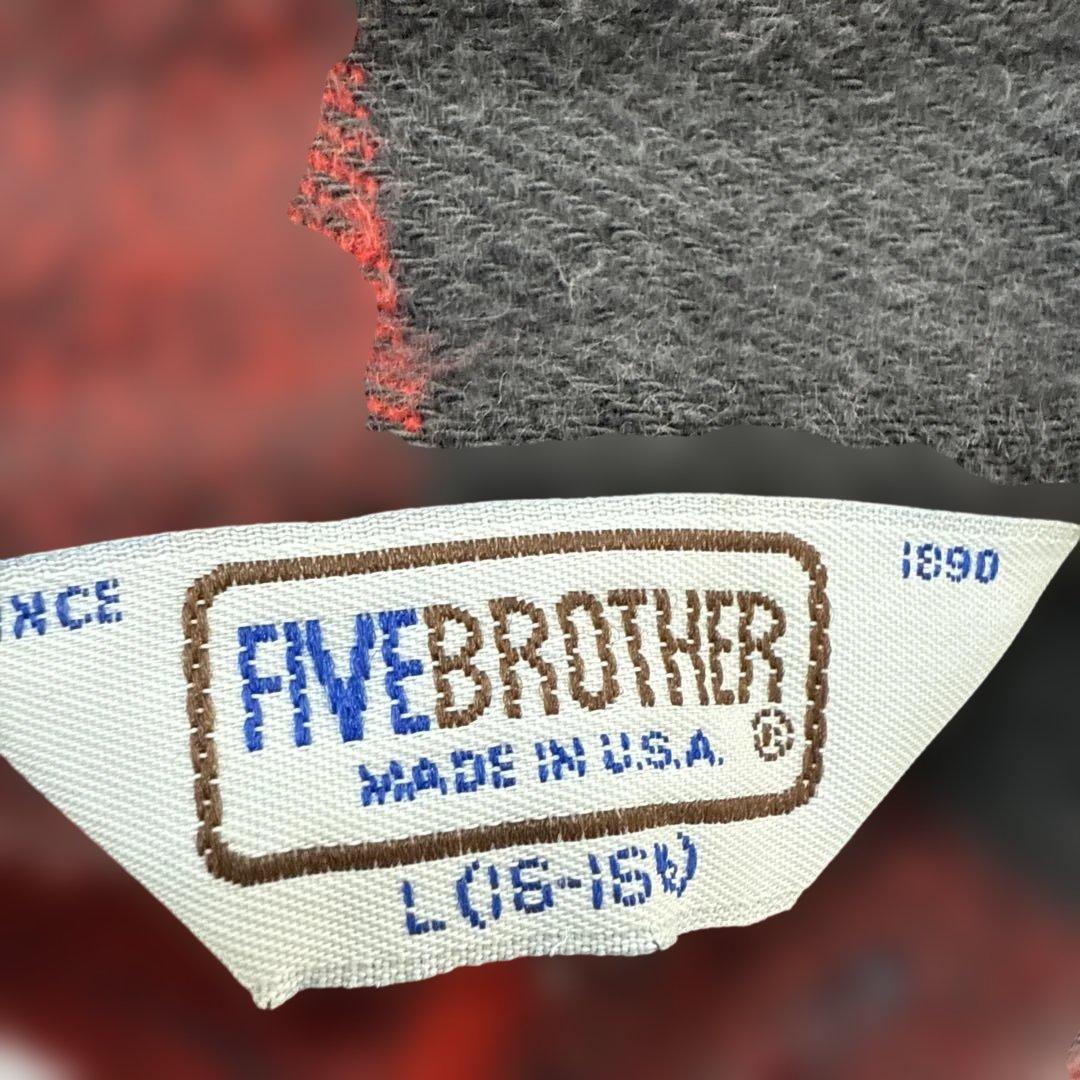 70.80s FIVE BROTHERヘヴィネルシャツブロックチェック