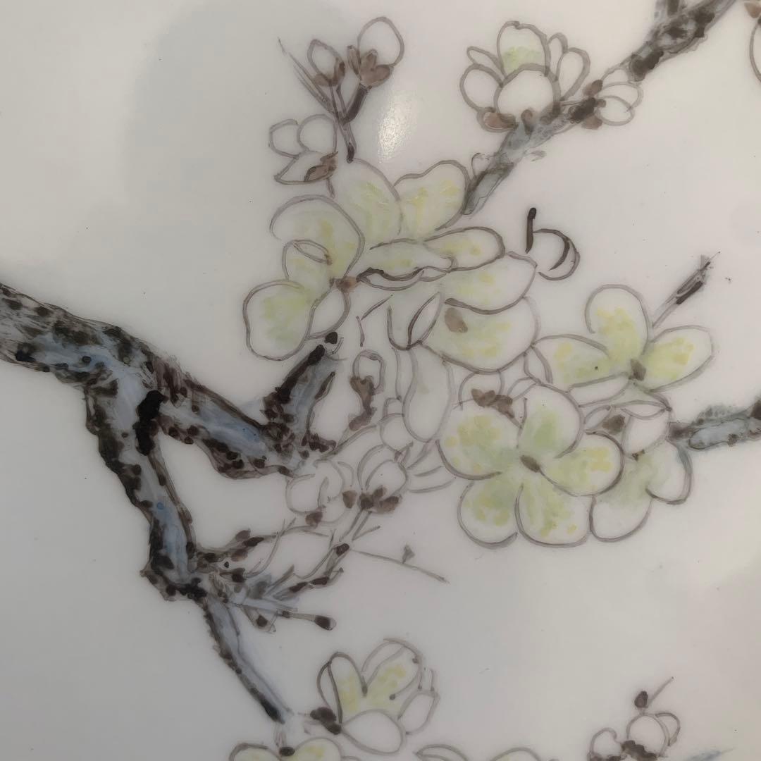 中国美術 粉彩皿 名工 広西北流 24cm唐物/景徳鎮その