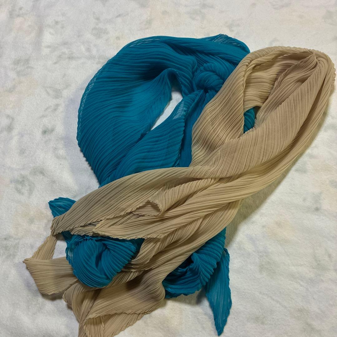 PLEATS PLEASE ISSEY MIYAKE スカーフ2枚 タグ無し PLEATS PLEASE