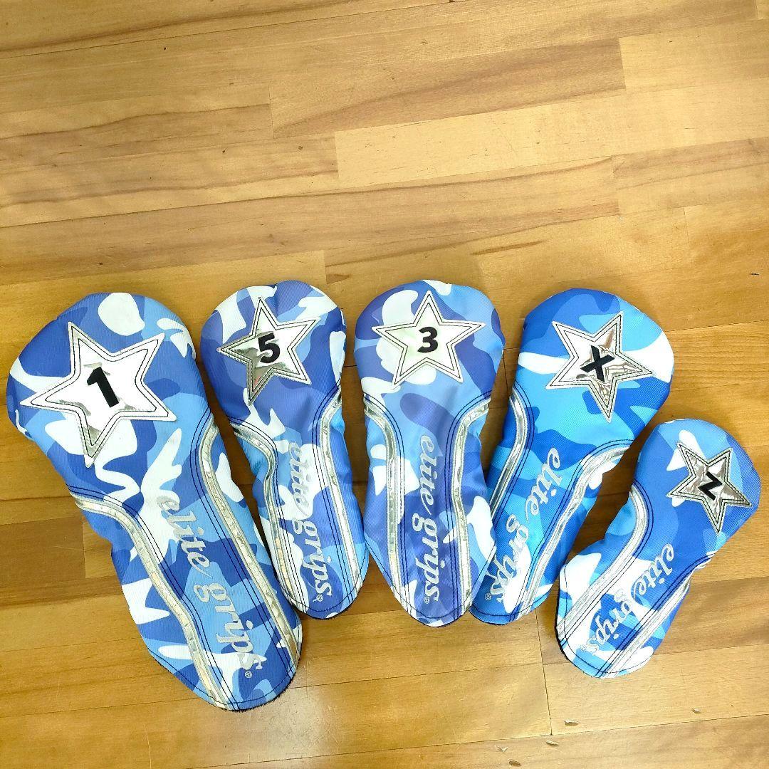 希少】elitegripsエリートグリップ ゴルフヘッドカバー 迷彩5個セット