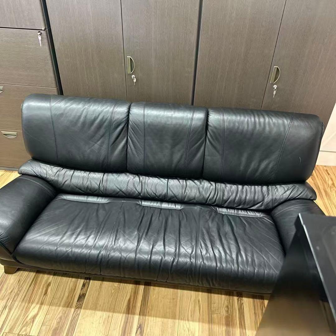カリモク ブラック ソファ 3人掛け 本革 リビング カリモク家具（KARIMOKU FURNITURE） カリモク ソファ 3人掛け