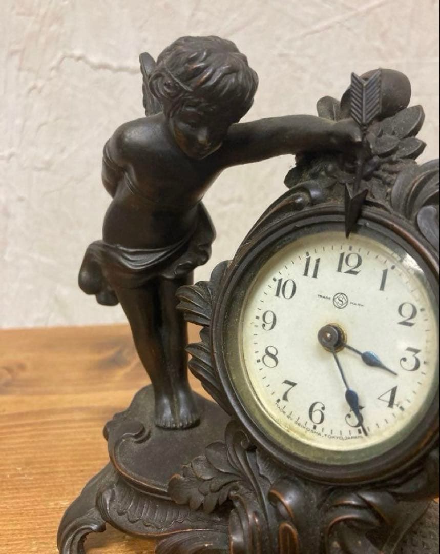 ⑬ SEIKOSHA 精工舎 置時計 セイコー アンティーク エンジェルブロンズ