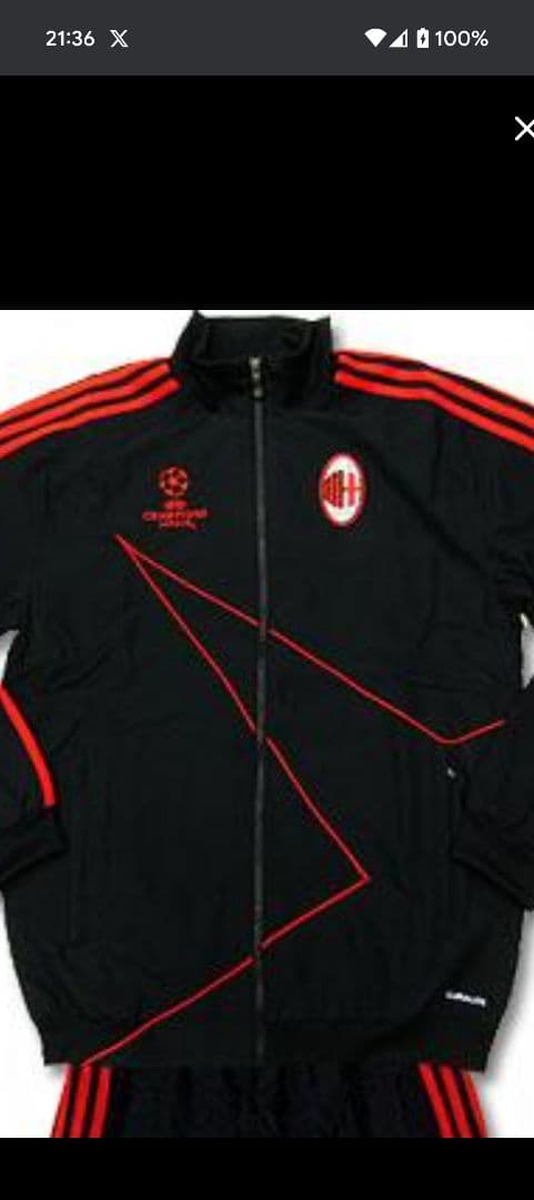 AC Milan CLモデルプレゼンテーションスーツジャケットアディダス