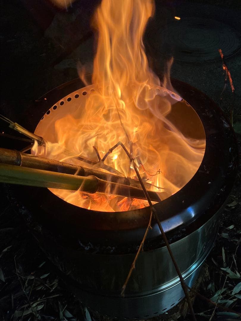 特大型ファイヤーピット高さ42cm 径40cmウッドストーブ BBQも飯盒炊爨も