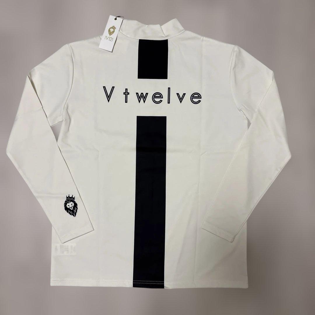 新品】Vtwelve ホワイト ハイネック長袖シャツ