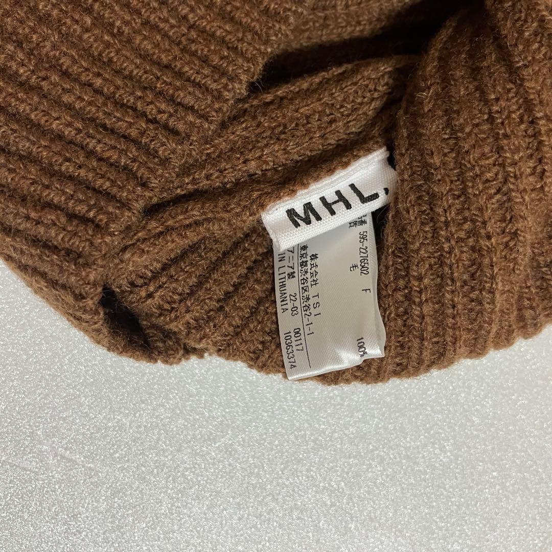 新品 MHL マーガレットハウエル バラクラバ ブラウン 茶色 毛100%