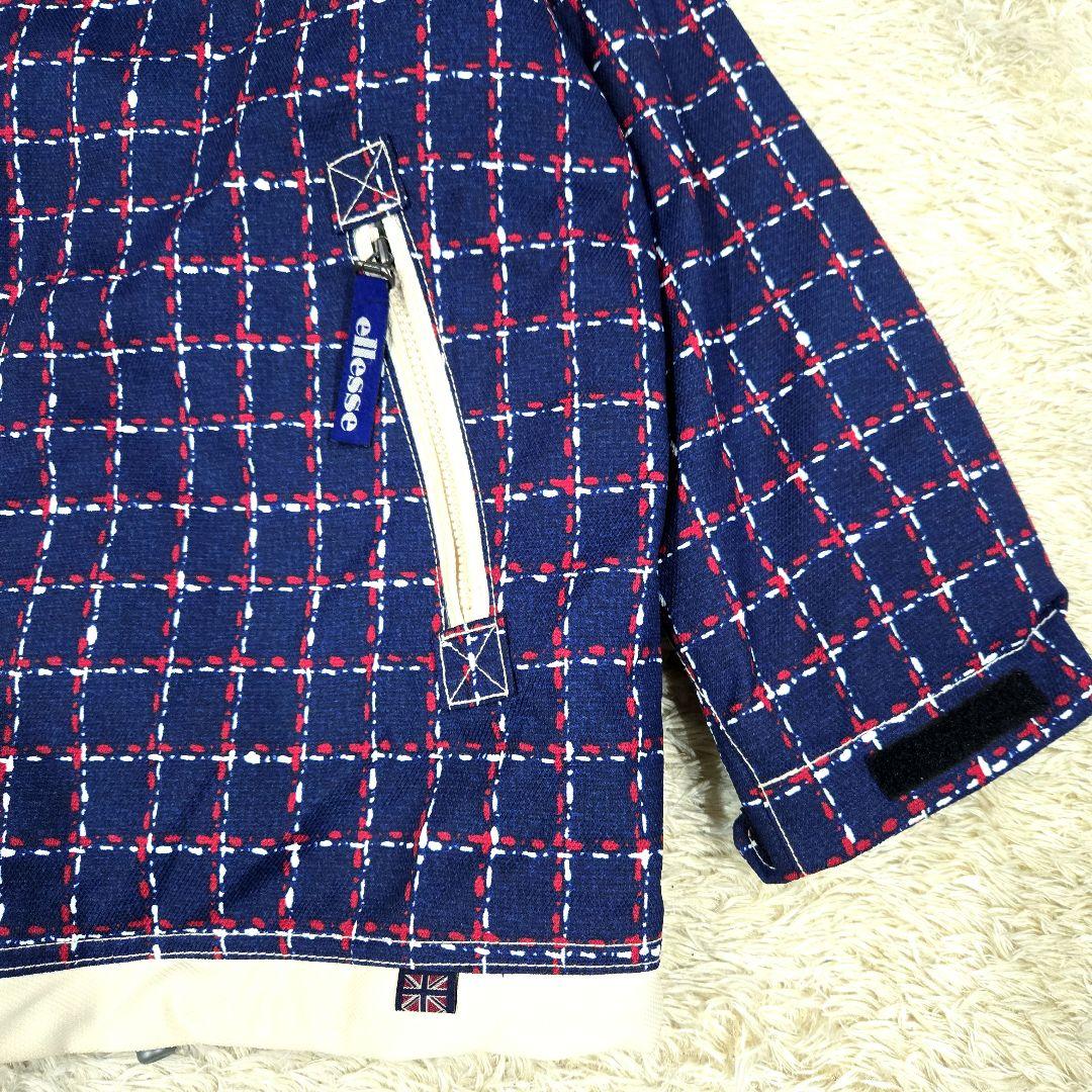 ellesse エレッセ◇チェック柄 スノボ スキーウェア 上下セット M