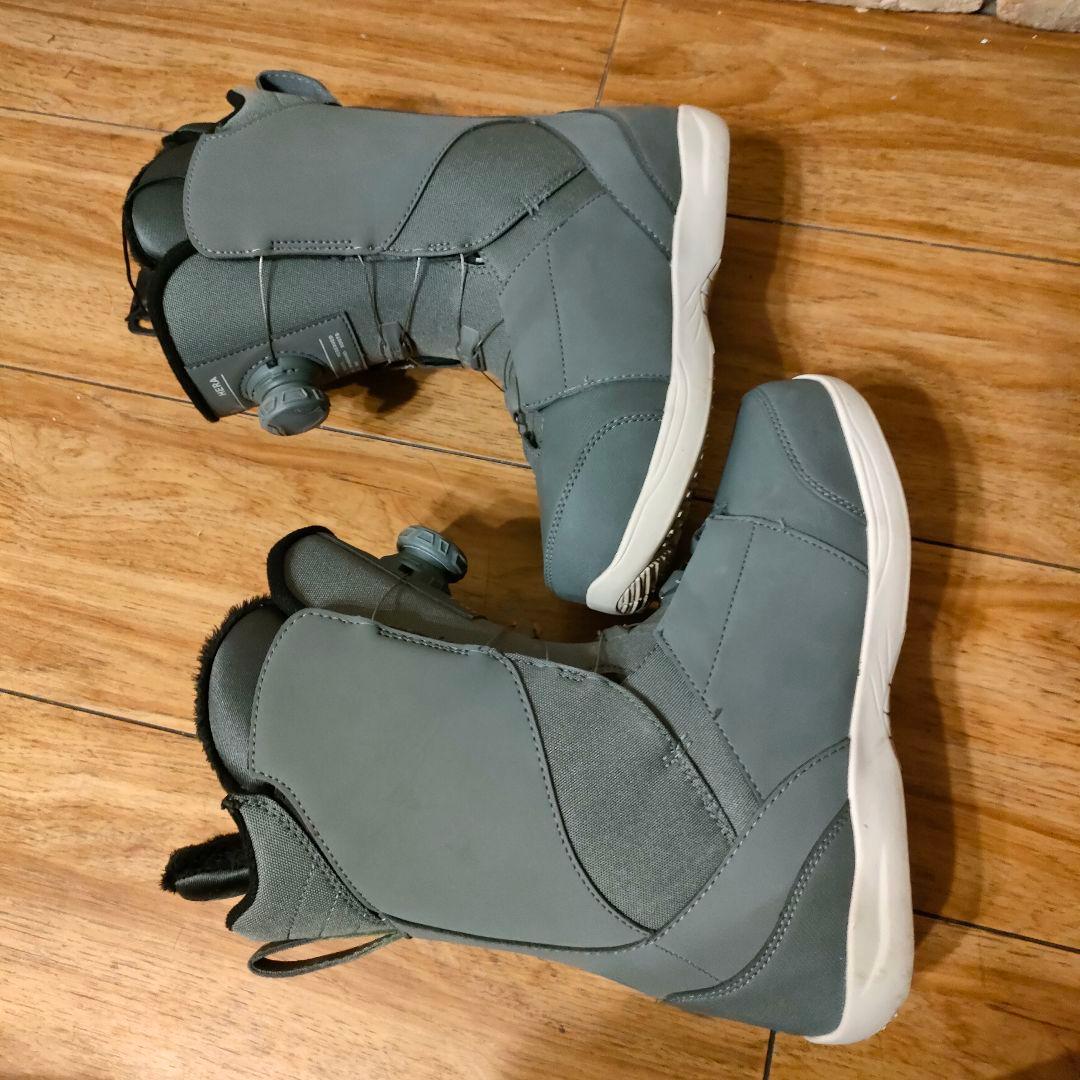 美品 RIDE HERA ヘラ 25.0cm Wボア グレー スノボブーツ　高級