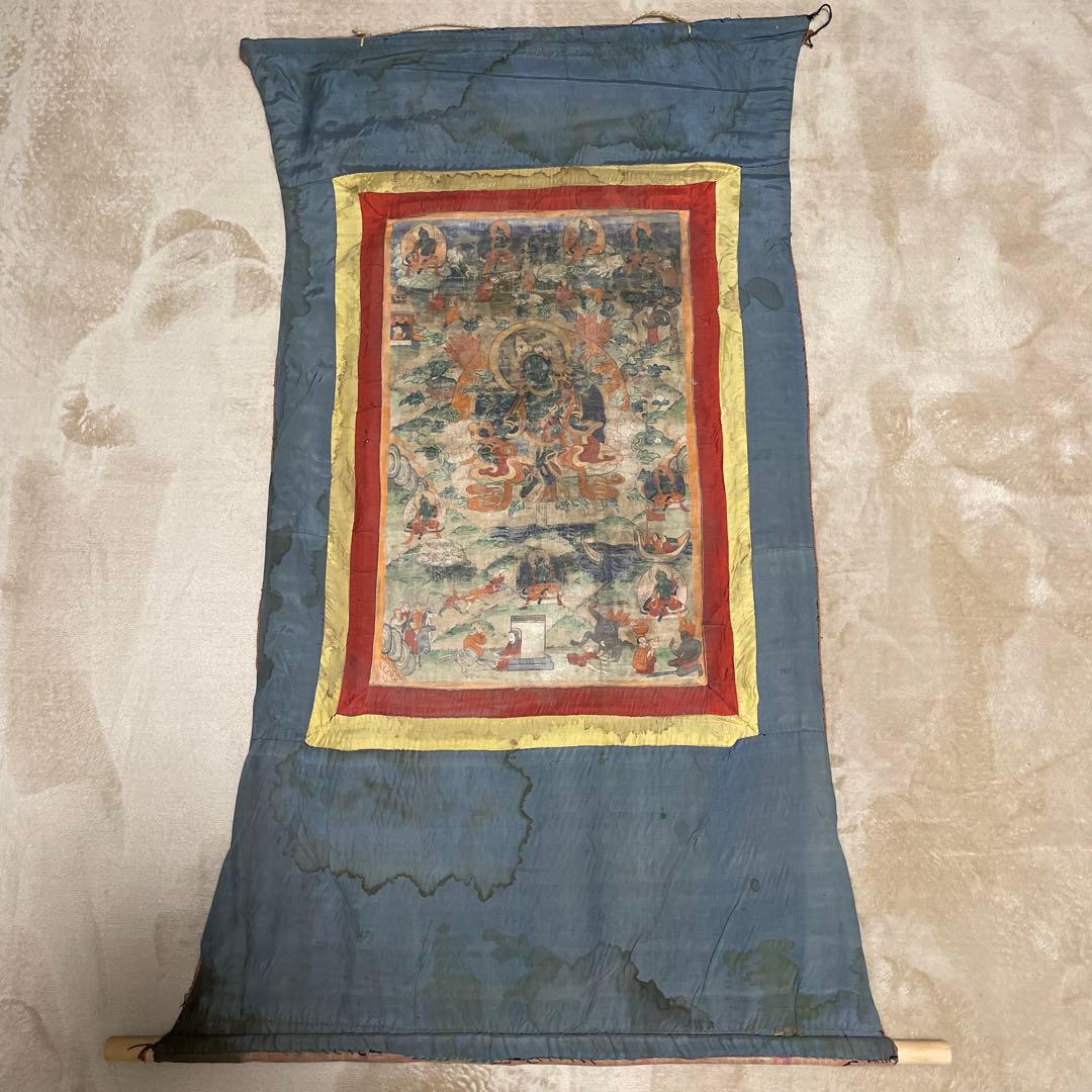 骨董　仏画　タンカ チベットアンティーク 曼荼羅図 タンカ（仏画）（近世：16–19世紀
