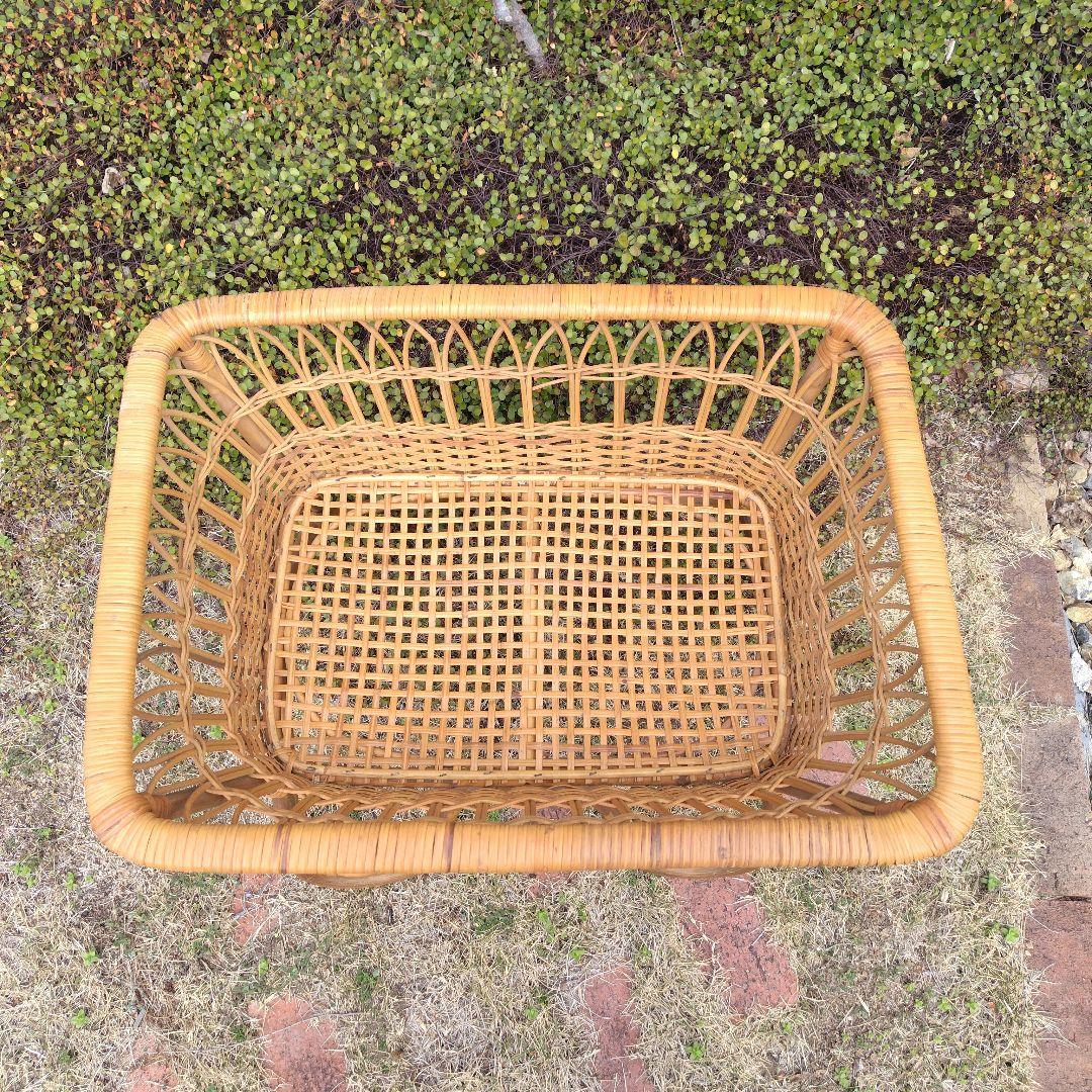 籐かご 収納 お風呂場 洗面所 昭和レトロ 自然素材 ランドリー