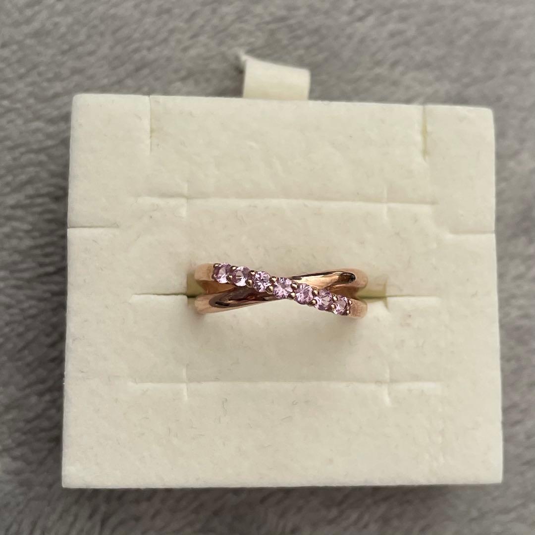 【TSUTSUMI】K10ピンクゴールドピンクサファイアリング（ピンキーリング） K10ピンクゴールドピンクサファイアリング（ピンキーリング）(RFR328