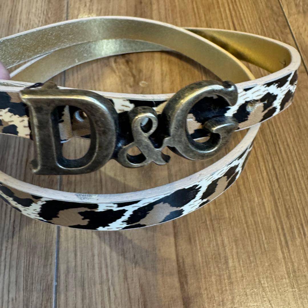 DOLCE&GABBANA ドルチェ&ガッバーナ ロゴバックル/レオパードベルト