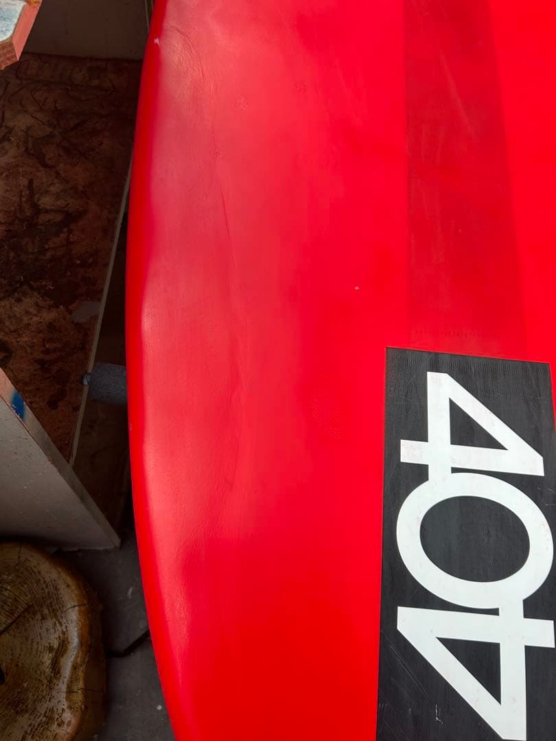 404 EMPIRE SUPサーフボード 9'0 赤色 フィン、パドル付き