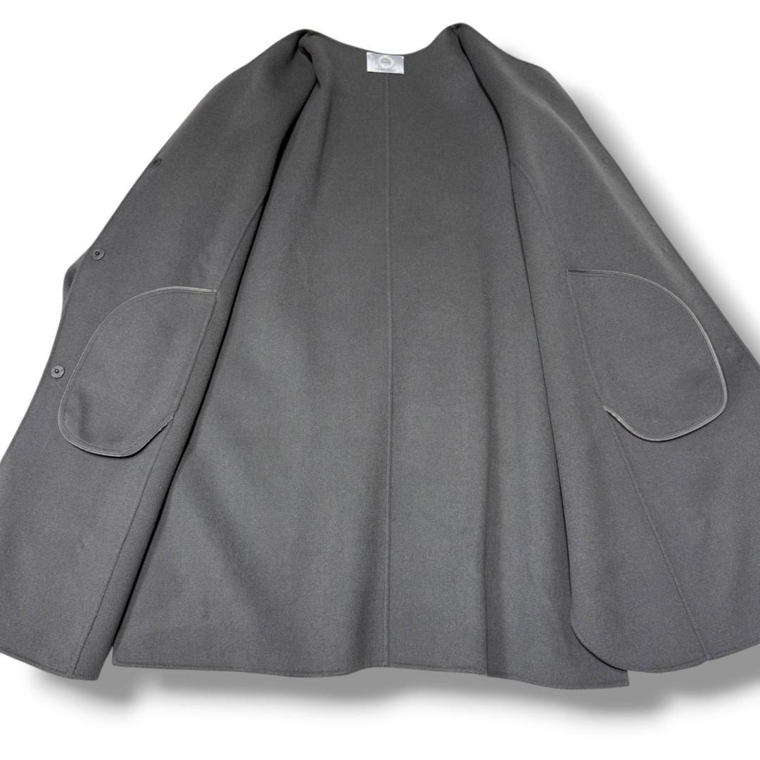 美品 MaxMara バージンウール＊カシミヤ ダブルフェイス フーデット