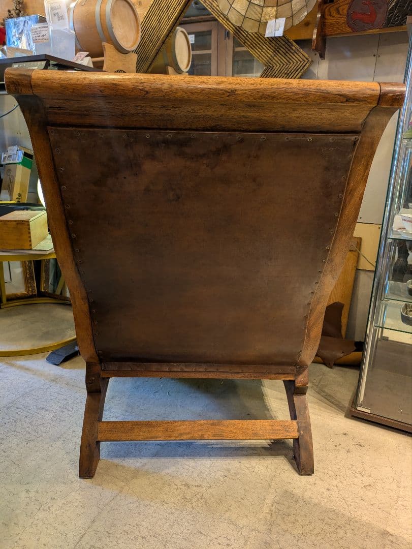 アジアン家具 本革ラウンジチェアー リラックス ヴィンテージ アンティーク