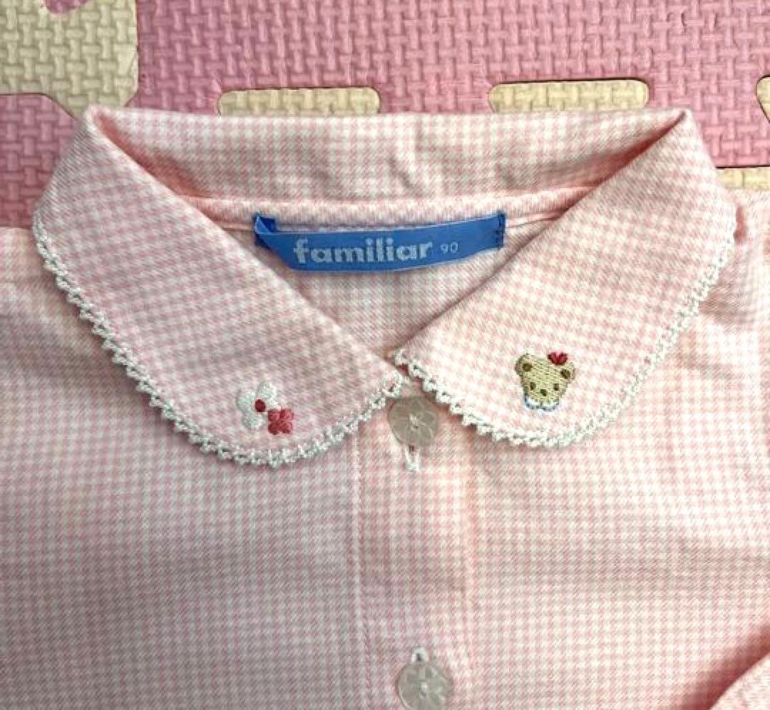 familiar ファミリア ブラウス 長袖 90 ピンク チェック 女の子 - メルカリ
