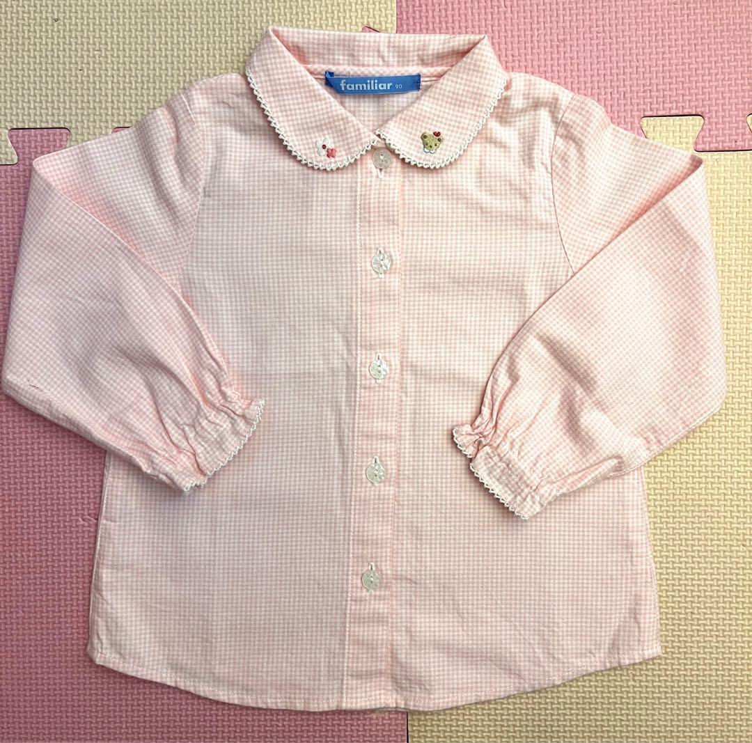 familiar ファミリア ブラウス 長袖 90 ピンク チェック 女の子 - メルカリ