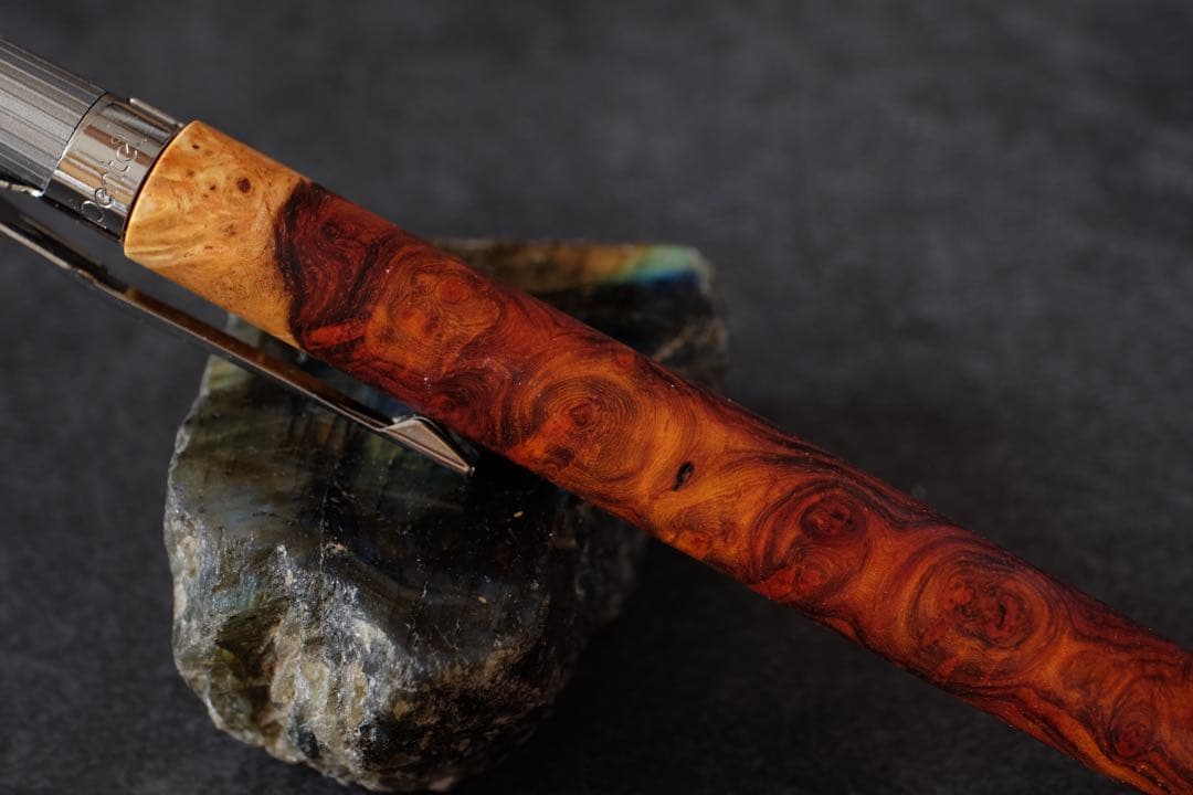 PG5木軸カスタム0215 高村杢工房 製図用シャープペンシル 極上花梨瘤