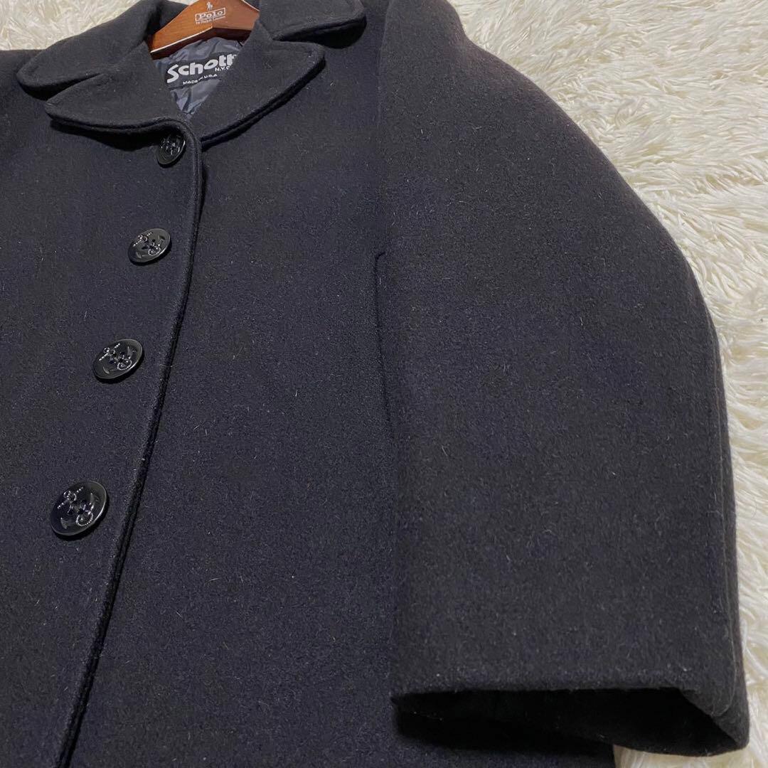 【美品✨】schott ピーコート シングル USA製 U.S.740N 黒