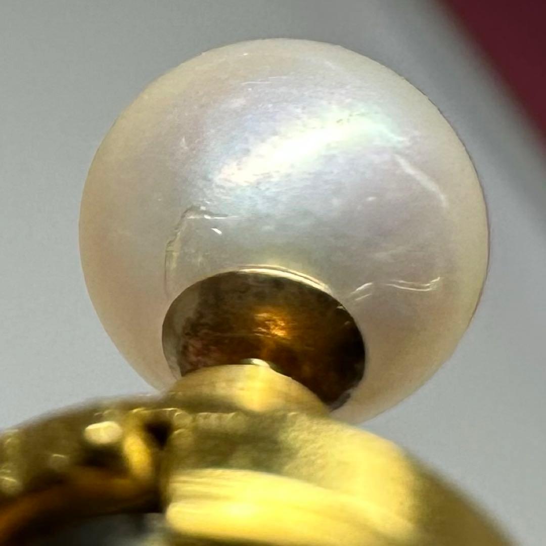 K18/K14WG刻印 本アコヤ真珠 タイピン2点　8.2g 東キ7-ア㉝