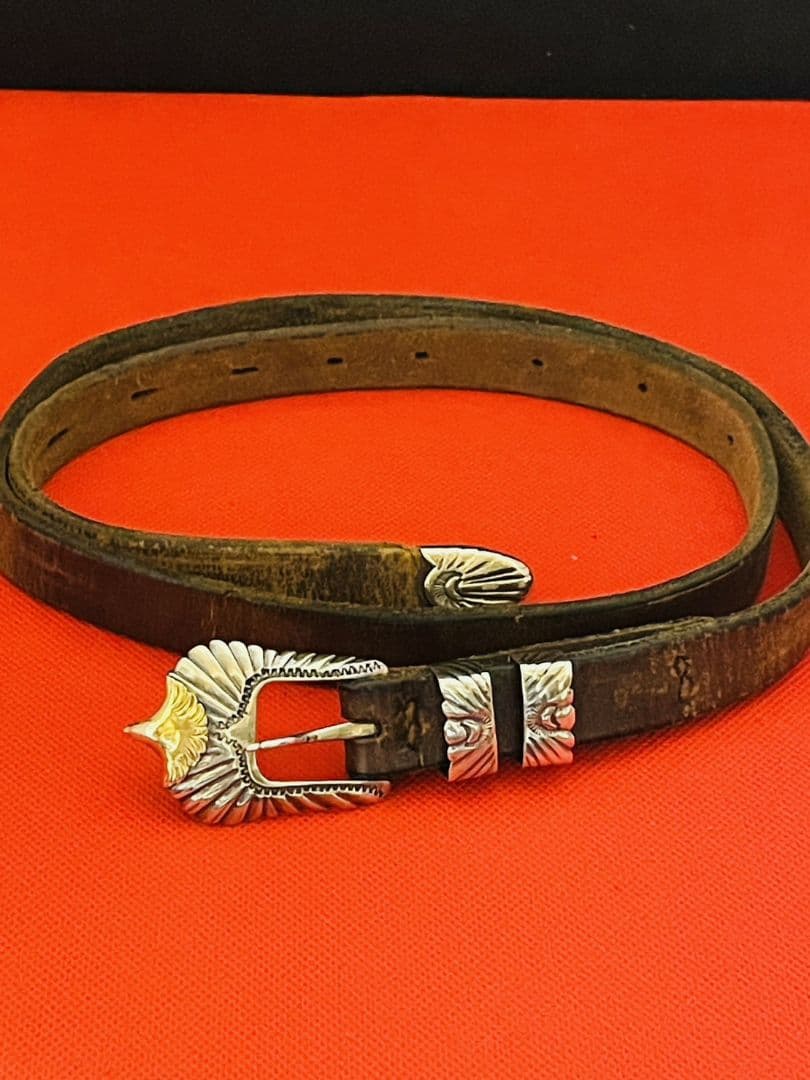 ゴローズ イーグルヘッドバックル四点式レザーベルト幅2cmウエスト65