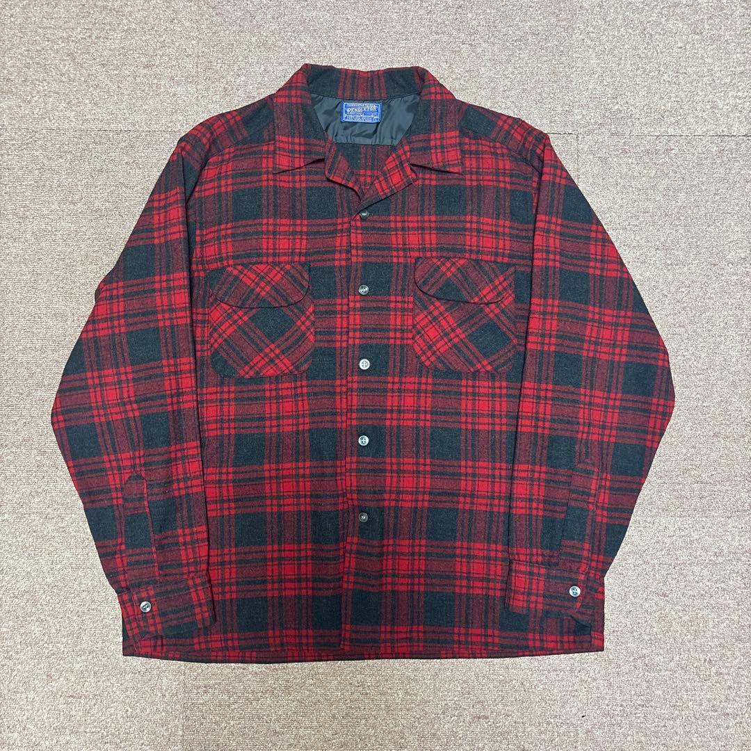 50’s PENDLETON open collar wool shirt image_31a0c160-1537-4d6d-bb4b-
