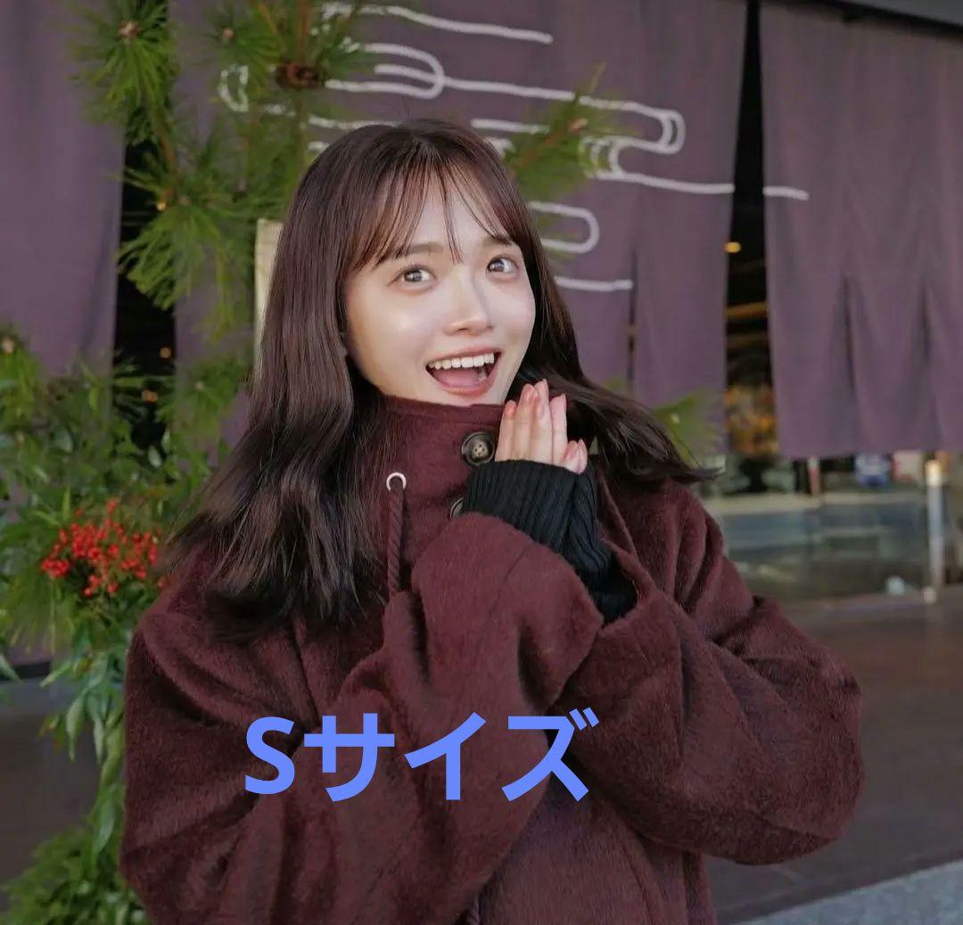 pinue フード付きノーカラーコート ボルドー Sサイズ - メルカリ